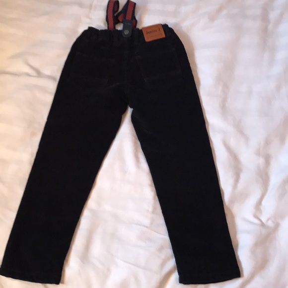 Jasper Conran British black corduroy lined pants with detachable suspenders - Picture 5 of 8